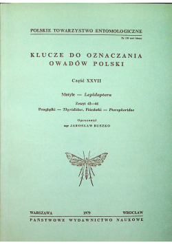 Klucze do oznaczania owadów Polski Część XXVII Zeszyt 43 - 44