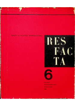 Resfacta Teksty o muzyce współczesnej 6