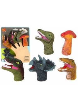 Pacynki na palce dinozaury kolorowe 5szt