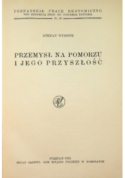 Przemysł na Pomorzu i jego przyszłość 1935 r.