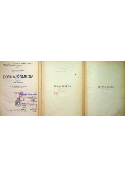 Boska komedia tom 1 do 3 1947r
