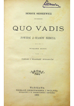 Quo Vadis 1902r