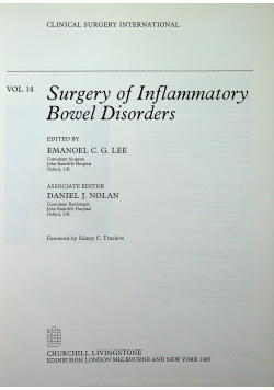 Surgery of inflammatory Bowel disorders