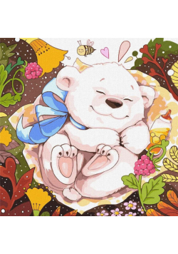 Malowanie po numerach - Puszysty maluch 30x30cm