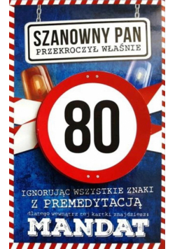Karnet Urodziny 80 męskie JCX - 019