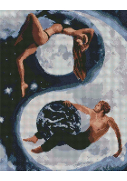 Diamentowa mozaika - Yin i yang 40x50