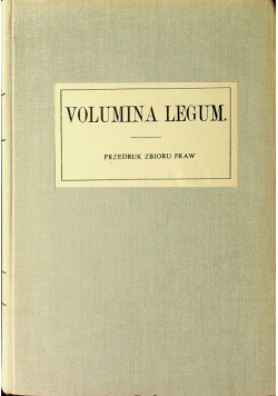 Volumina legum tom IV reprint z 1859r