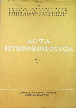 Acta Hydrobiologica vol 21