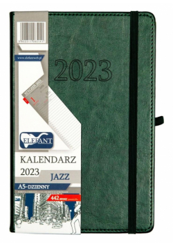 Kalendarz 2023 A5 Jazz dzienny zielony