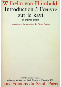 Introduction a l'oeuvre sur le kavi