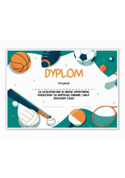 Dyplom A4 obozowy Obóz sportowy 20szt