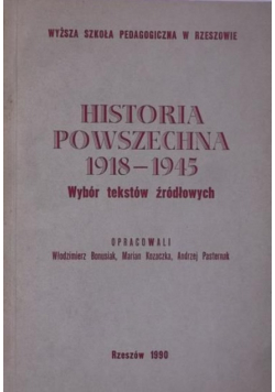 Historia powszechna 1918 1945