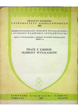 Prace z zakresu ochrony wynalazków
