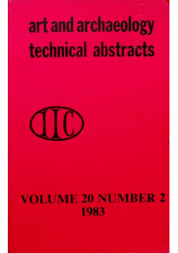 Art archaeology technical abstracts Voume 20 Number 2