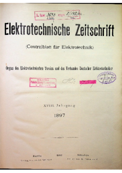 Elektrotechnische Zeitschrift 1897 r
