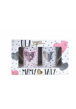 Kubek komplet Q 896 Super mama/tata (serduszka)