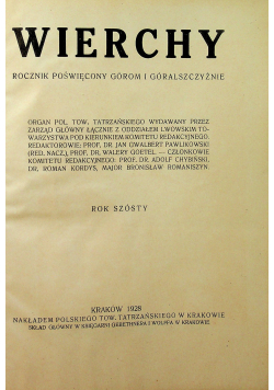 Wierchy Rocznik Szósty 1928 r.