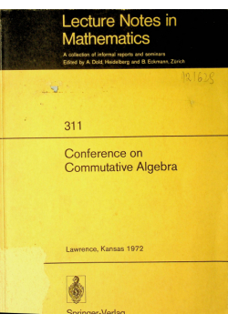 Lecture notes in mathematics nR 311