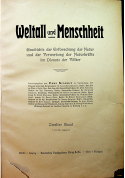Weltall und Menschheit Zweiter Band około 1910 r.