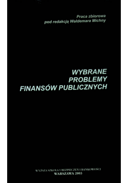 Wybrane problemy finansów publicznych