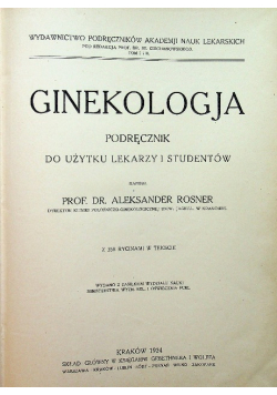 Ginekologja Podręcznik 1924 r