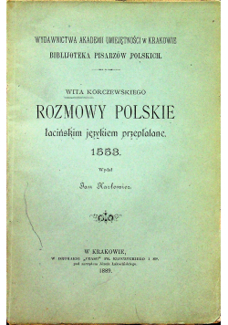 Rozmowy polskie łacińskim językiem przeplatane 1889r