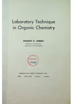 Laboratory Technique in Organic Chemistry