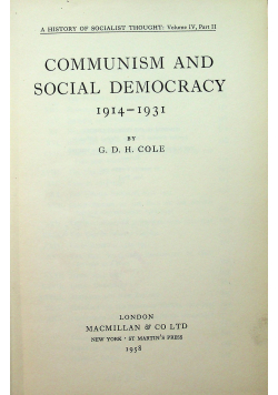 Communism and social democracy 1914 1931