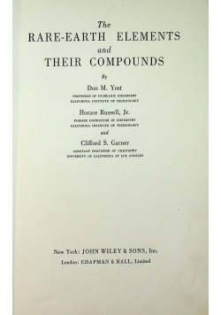 The rare earth elements and their compounds 1947r