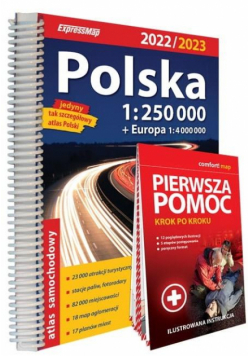 Atlas samochodowy Polsk+ instr. pierwszej pomocy