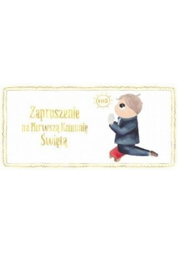 Zaproszenie - Komunia chłopiec złoty