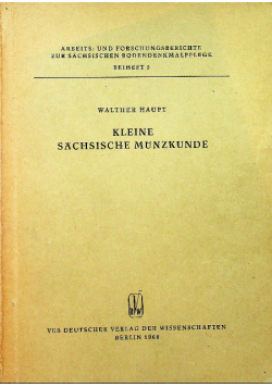 Kleine Sachsische Munzkunde