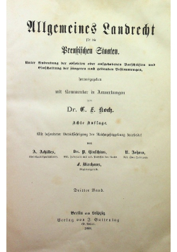 Allgemeines Landrecht fur die Breussischen Staaten 1886 r.