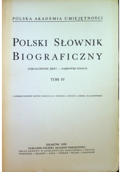 Polski słownik biograficzny Tom IV
