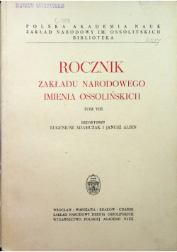 Rocznik zakładu narodowego imienia Ossolińskich tom III