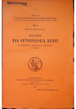 Badania nad antropologią dzieci 1910 r.