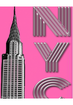 Hot Pink New York City Chrysler Building creative drawing journal
