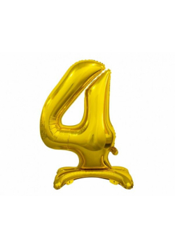 Balon foliowy B&C Cyfra stojąca 4 złota 74cm