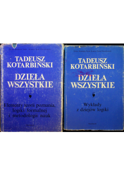 Kotarbiński Dzieła wszystkie Tom  1 i 2
