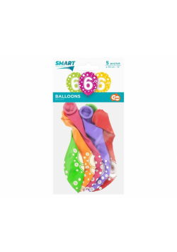 Balony cyfra 6 MIX 30cm 5szt