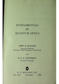 Fundamentals of quantum optics