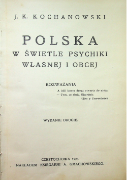 Polska w świetle psychiki własnej i obcej 1925 r