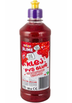 Klej brokatowy czerwony PVA 500ml TUBAN
