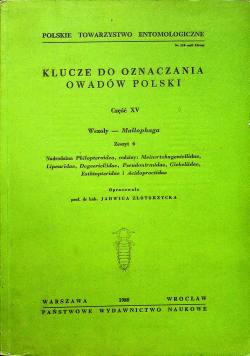 Klucze do oznaczania owadów Polski Część XV Wszoły Mallophaga Zeszyt 6