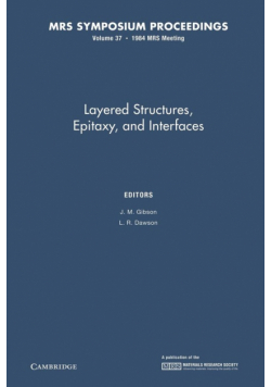 Layered Structures, Epitaxy, and Interfaces