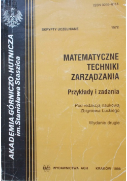 Matematyczne techniki zarządzania przykłady i zadania