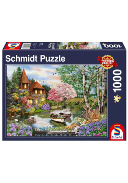 Puzzle 1000 Dom nad jeziorem