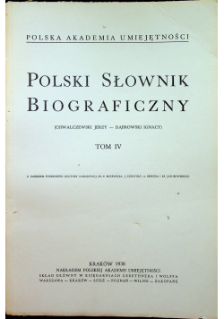 Polski słownik Biograficzny Tom IV reprint z 1938 r