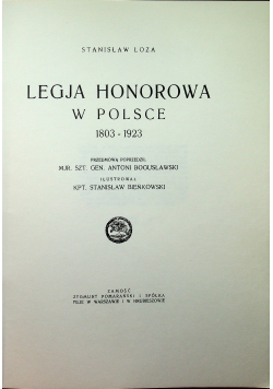 Legja Honorowa w Polsce 1803 - 1923 reprint z 1923 r