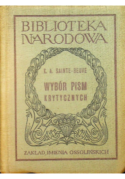 Sainte Beuve Wybór Pism Krytycznych